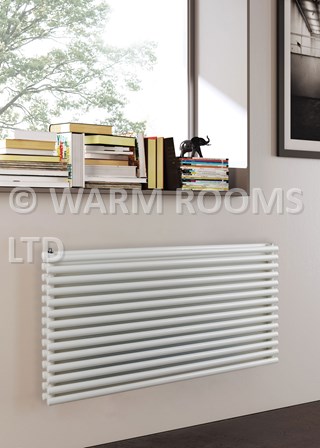 Tempora Mandolin Double Horizontal Radiator - Size Shown 504mm (H) x 1220mm (W) - Finished in RAL9016 Traffic White